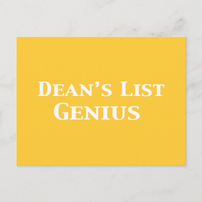 Dean's List Genius Gifts Postcard (Front)