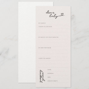 Dear Baby — Baby Shower Wishes + Predictions Card