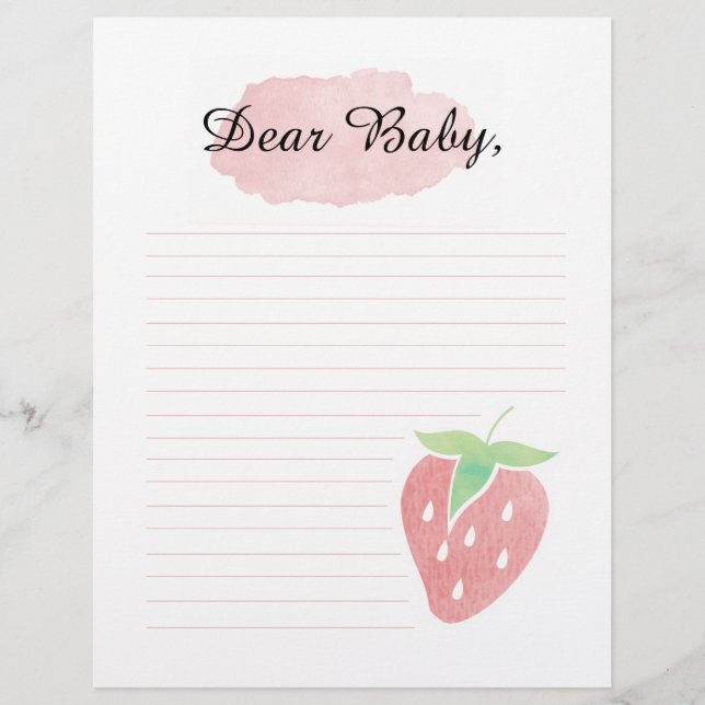 Dear Baby Berry First Time capsule letter Custom Letterhead (Front)