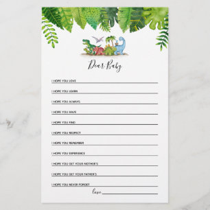 Dear Baby Dinosaur Baby Shower Game
