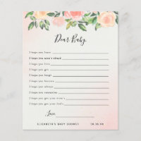 Dear Baby Wishes | Baby Shower Game