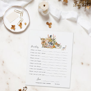 Dear Baby Wishes Fall Baby Shower Game