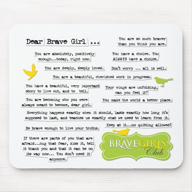 Dear Brave Girl Mouse Pad (Front)
