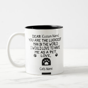 Dear Cat custom name and cat's name Two-Tone Coffee Mug