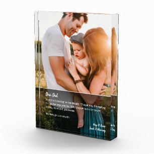 Dear Dad Custom Photo Message Keepsake Block