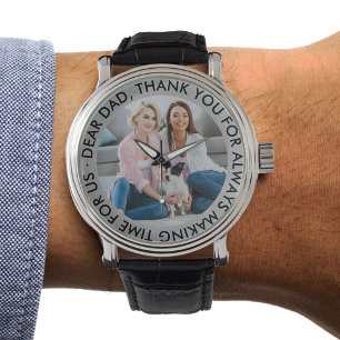 Dear Dad Custom Thank You Message and Photo Watch