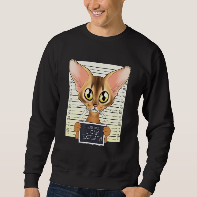 Dear Dad I Can Explain I Abyssinian Cat Dad I Abys Sweatshirt (Front)