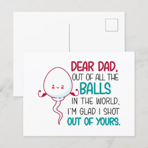 Dear Dad, Out of all The Balls in the World Postcard