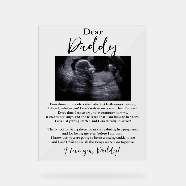 Dear Daddy Baby Poem Acrylic Sign (Front)