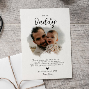Dear Daddy Modern Photo Heart Father's Day Card