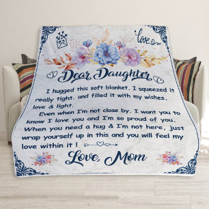 Dear Daughter Blanket, Gift For Birthday Fleece Blanket