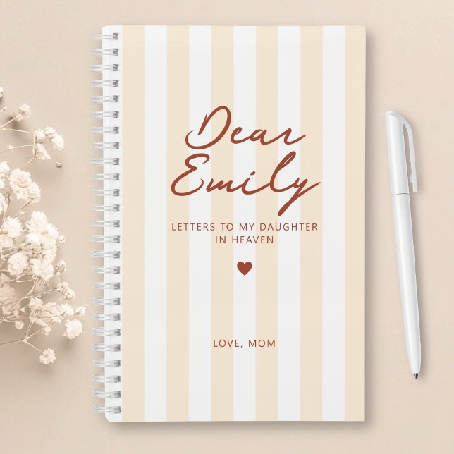 Dear Daughter Grief Journal in Orange Stripe (Creator Uploaded)
