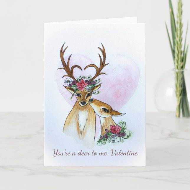 Dear Deer Valentine 2 Greeting Card (Front)
