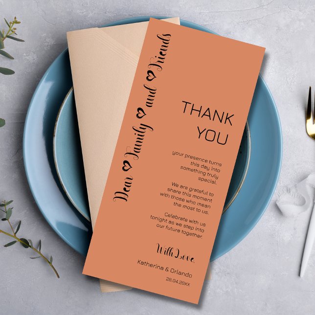 Dear Family Hearts Wedding Place Setting Cards (Creator Uploaded)