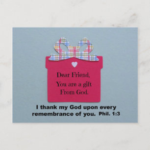 Dear Friend, You are a gift from God Postcard