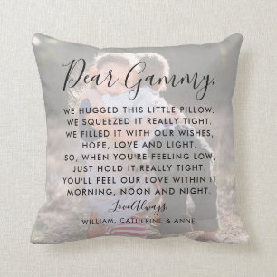Dear Gammy Custom Message Photo Mother's Day Throw Cushion