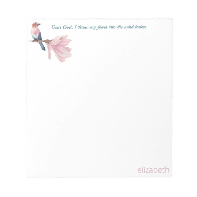 Dear God, Bird & Magnolia Notepad (Front)