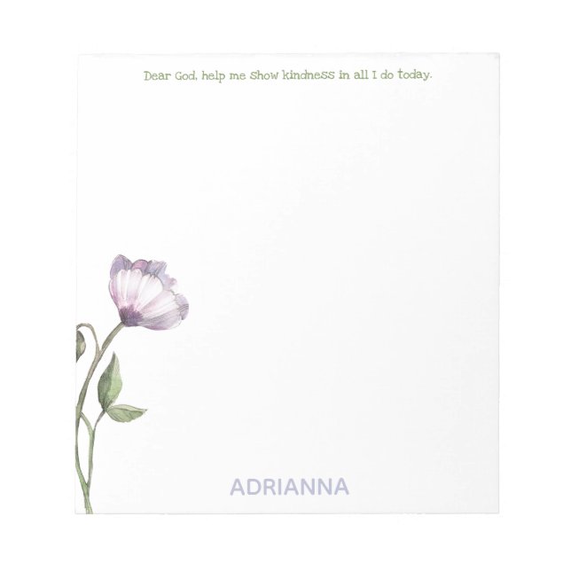 Dear God, help me Floral Notepad (Front)