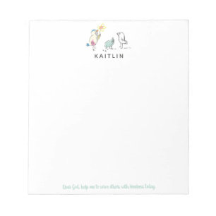Dear God help me Whimsical Birds Notepad