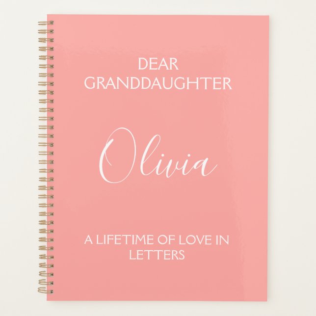 Dear Granddaughter: A Lifetime of Love in Letters Planner (Front)