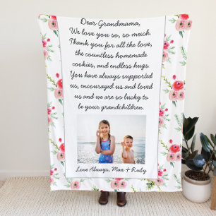 Dear Grandma   Photo & Letter Personalised Fleece Blanket
