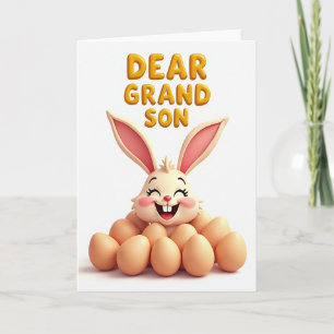 Dear Grandson Rabbit Art Card