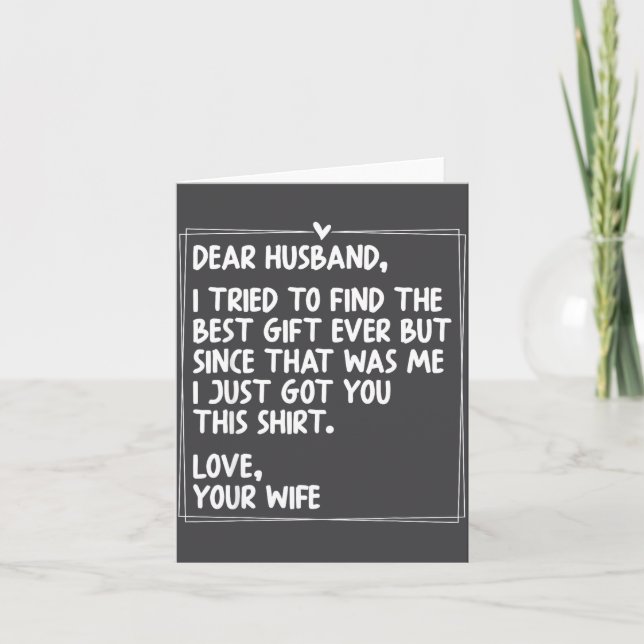 Dear Husband Matching Couples Style For Him And He Card (Front)