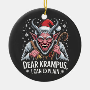Dear Krampus I Can Explain Christmas Santa  Ceramic Tree Decoration