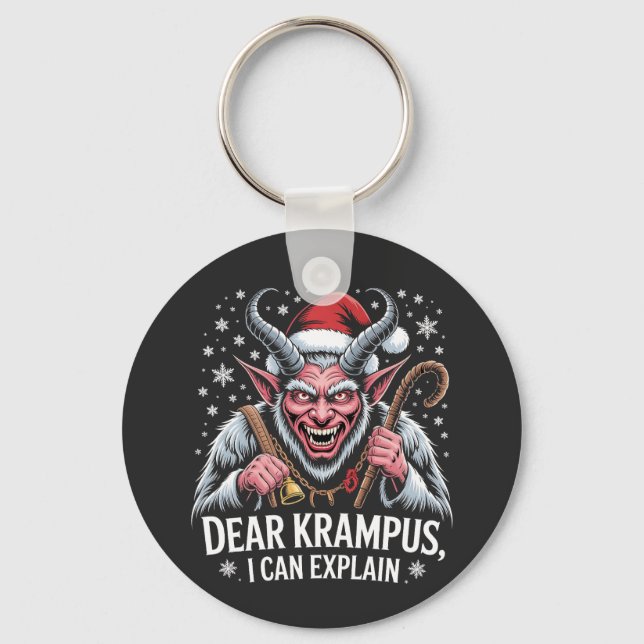 Dear Krampus I Can Explain Christmas Santa  Key Ring (Front)