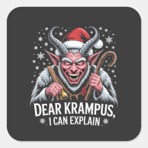 Dear Krampus I Can Explain Christmas Santa  Square Sticker