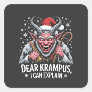 Dear Krampus I Can Explain Christmas Santa Square Sticker