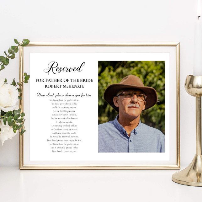 Dear Lord Father of Bride Photo Memorial Wedding Poster (Creator Uploaded)