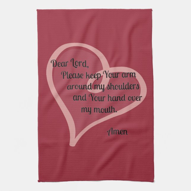 Dear Lord Keep Your Arm Around... Tea Towel (Vertical)