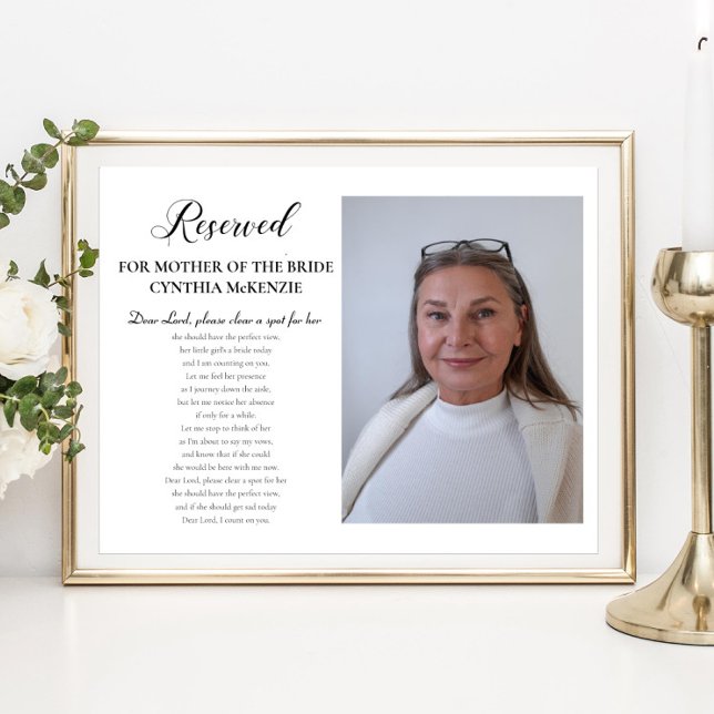 Dear Lord Mother of Bride Photo Memorial Wedding Poster (Creator Uploaded)