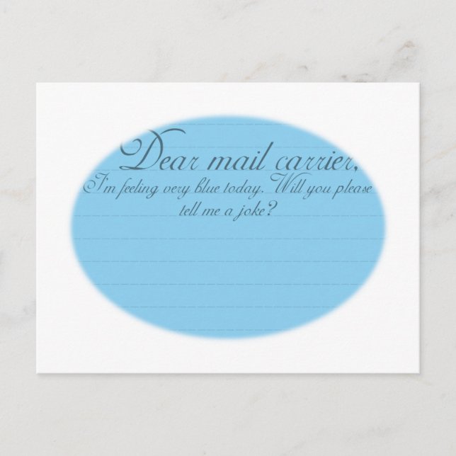 Dear Mail Carrier funny joke postcard (Front)
