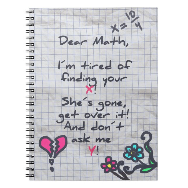 Dear Math Spiral Notebook (Front)