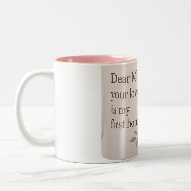 Dear Mum – Floral Mug with Heartfelt Quote | New M (Left)