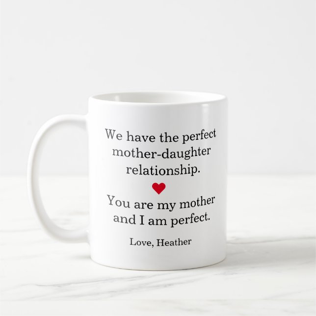 Dear Mum Funny Perfect Mothers Day Gift Coffee Mug (Left)