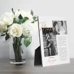 Dear Mum | Gold Mum Script Wedding Message Photo Plaque<br><div class="desc">Truly special and memorable mother of the bride gift from daughter photo and message plaque. Give a beautiful personalised gift to your mother on your wedding day that she'll cherish forever. This beautiful personalised wedding day gift features two black and white photos to display two of your own special mother...</div>