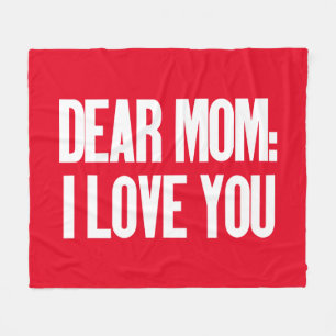 Dear Mum I Love You Fleece Blanket