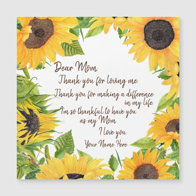 Dear Mum Sunflower (Front)