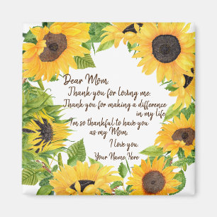 Dear Mum Sunflower Magnet