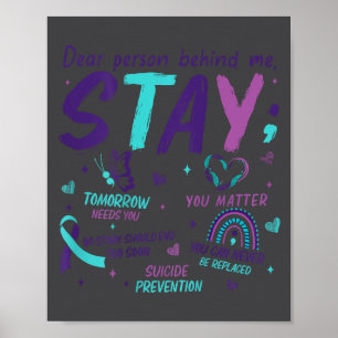 Dear Person Behind Me You Suicide Awareness  Poster