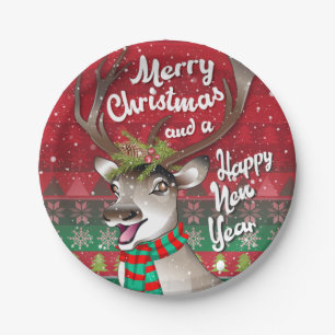 Dear Reindeer - Merry Christmas and happy NewYear  Paper Plate
