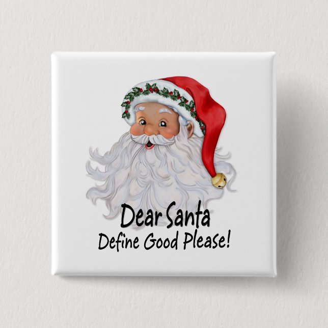Dear Santa 15 Cm Square Badge (Front)