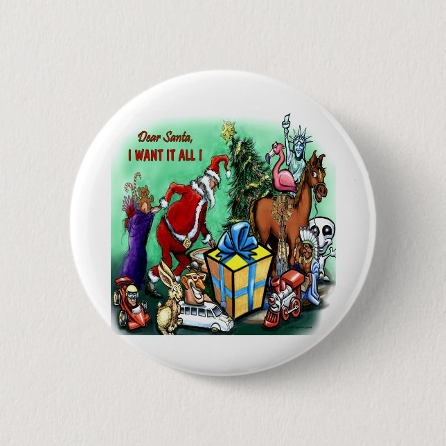 Dear Santa 6 Cm Round Badge (Front)