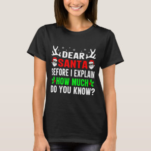 Dear Santa Before I Can Explain How Much Do You T-Shirt