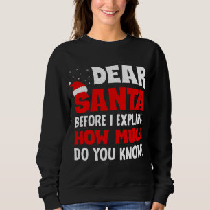 Dear Santa Before I Explain How Much Do You Know C Sweatshirt