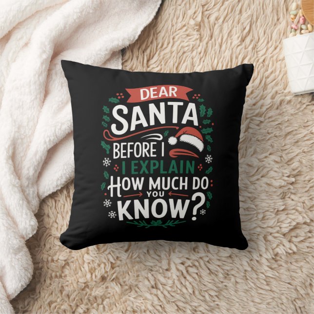 Dear Santa Before I Explain How Much Do You Know Cushion (Blanket)