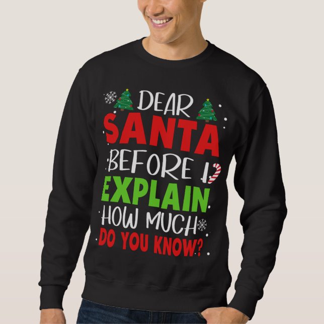 Dear Santa Before I Explain How Much Do You Know F Sweatshirt (Front)